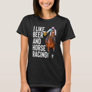T-shirt J'Aime La Bière Et La Course À Cheval 3 Personnes 