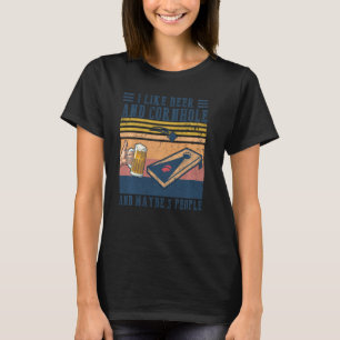 T-shirt J'Aime La Bière Et Le Cornhole Et Peut-Être 3 Pers