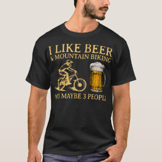 T-shirt J'Aime La Bière Et Le VTT Et Peut-Être 3 Personnes