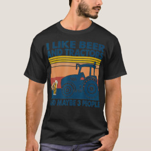 T-shirt J'Aime La Bière Et Les Tracteurs Et Peut-Être 3 