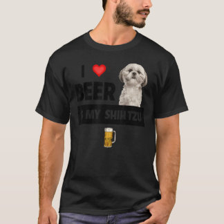 T-shirt J'Aime La Bière Et Mon Chien Chien Chien Chien Tzu