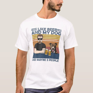 T-shirt J'Aime La Bière Et Mon Chien Et Peut-Être 3 Pers
