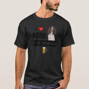 T-shirt J'Aime La Bière Et Mon Springer Spaniel Maman Papa