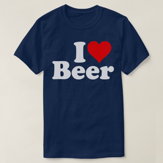 T-SHIRT J'AIME LA BIÈRE JE COEUR LA BIÈRE  (Design devant)