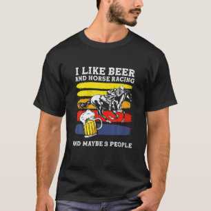 T-shirt J'Aime La Bière, La Course À Cheval, Trois Perso