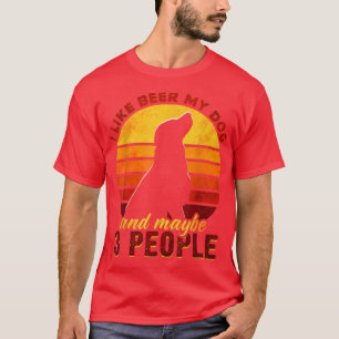 T-shirt J'aime la bière mon chien et peut-être 3 personnes