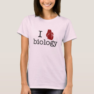 T-shirt J'aime la biologie - avec un coeur anatomique !