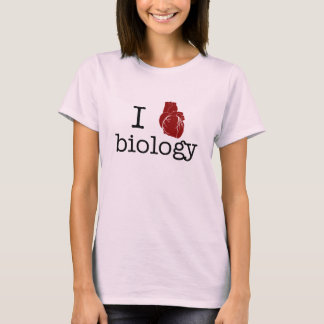 T-shirt J'aime la biologie - avec un coeur anatomique !