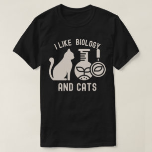 T-shirt J'aime la biologie et les chats, spécialité biolog