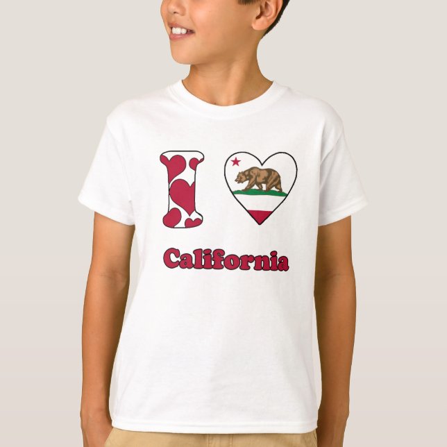 T-shirt J'aime la Californie (Devant)