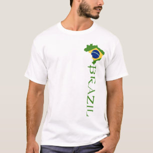 T-shirt J'aime la carte de football de Brasil