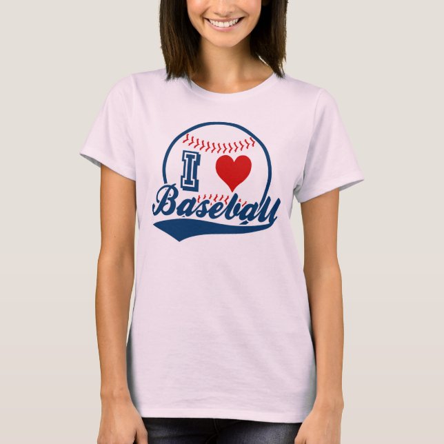 T-shirt J'aime la chemise de baseball (Devant)