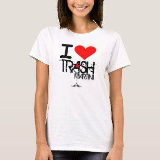 T-shirt J'aime la chemise de dames de Martini de déchets