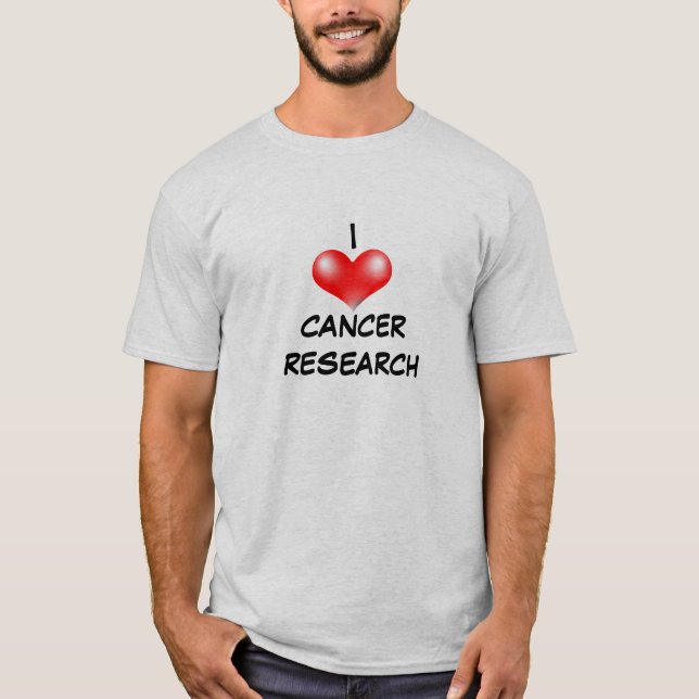 T-shirt J'aime la chemise de recherche sur le cancer (Devant)