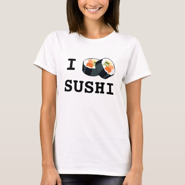T-shirt J'aime la chemise de sushi (Devant)