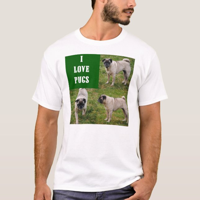 T-shirt J'aime la chemise des hommes de carlins (Devant)