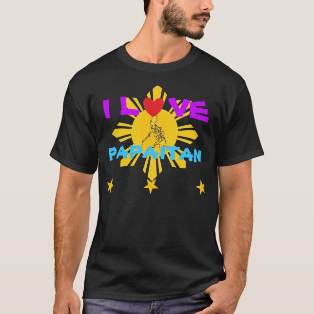 T-shirt J'aime la chemise foncée de base de Papaitan (Devant)