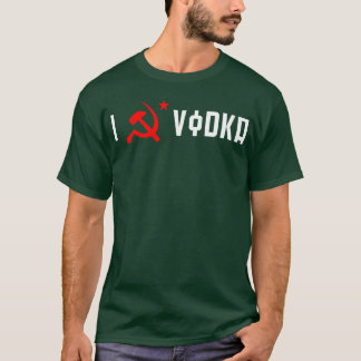 T-shirt J'AIME la copie NOIRE de VODKA