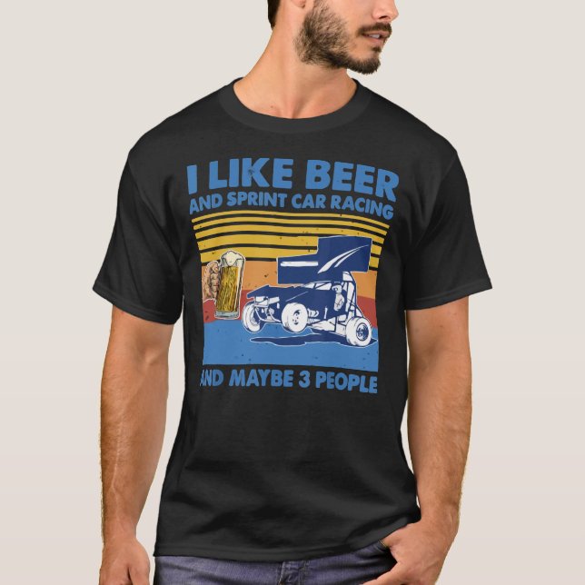 T-shirt J'Aime La Course De Voiture Bière Et Sprint Et Peu (Devant)