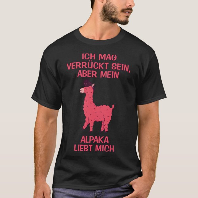 T-shirt J'aime la folie mais mon alpaga m'adore dire (Devant)