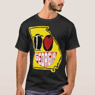 T-shirt J'Aime La Géorgie Souriant Un Visage Heureux
