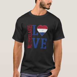 T-shirt J'aime la Hollande avec le drapeau en détresse de