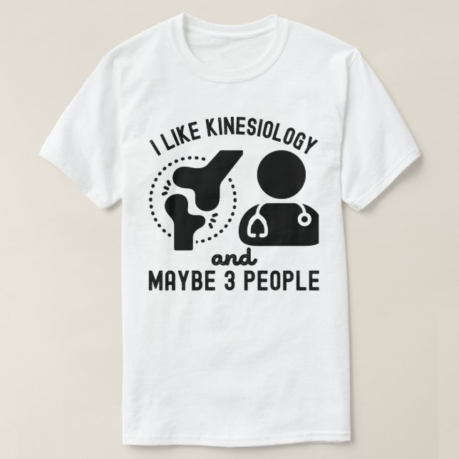 T-shirt J'aime la kinésiologie et peut-être 3 personnes (Design devant)