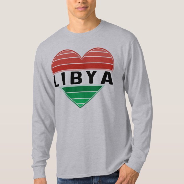 T-shirt J'aime la Libye, le coeur libyen (Devant)