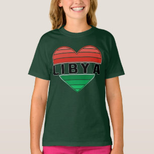 T-shirt J'aime la Libye, le coeur libyen