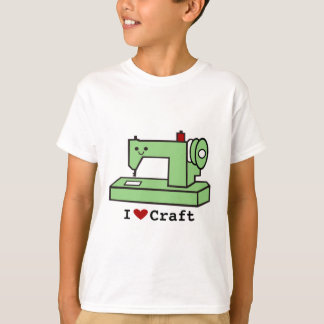 T-shirt J'aime la machine à coudre de Kawaii de métier