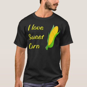 T-shirt J'aime la nourriture amusante de maïs doux