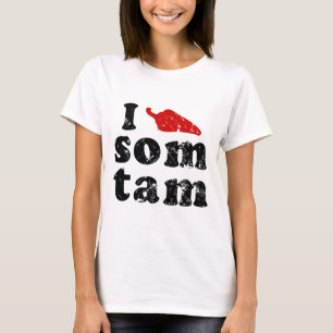 T-shirt J'aime la nourriture thaïlandaise d'Isaan de ❤ de