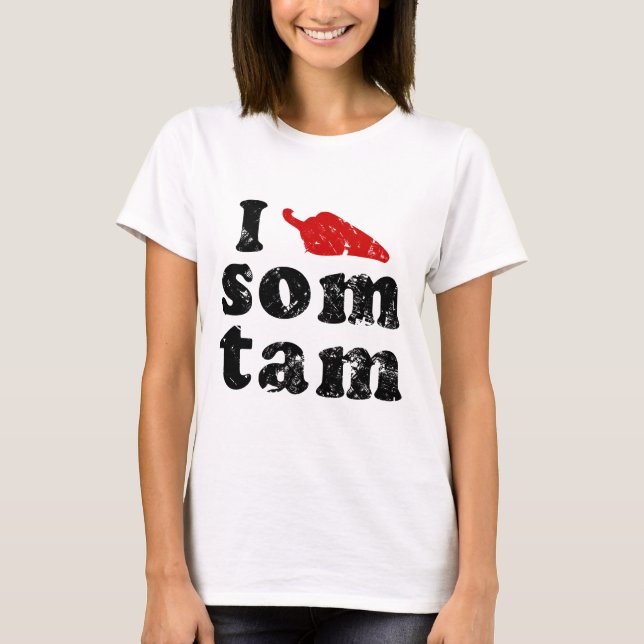 T-shirt J'aime la nourriture thaïlandaise d'Isaan de ❤ de (Devant)