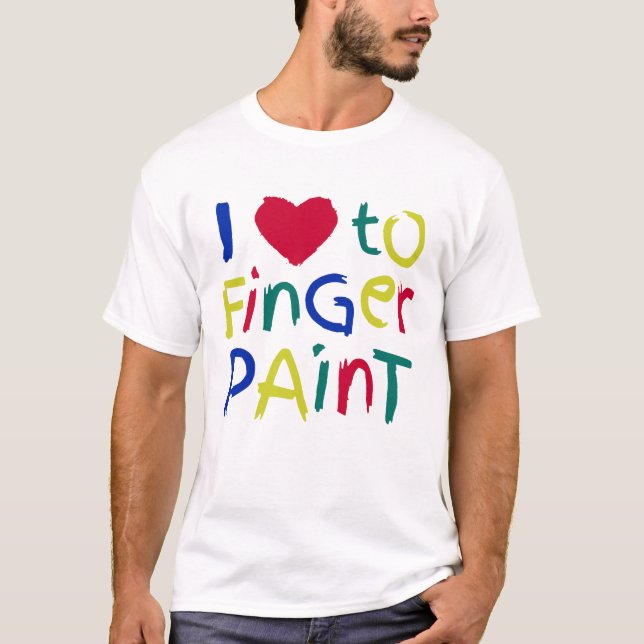T-shirt J'Aime La Peinture De Doigts (Devant)