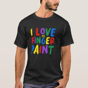 T-shirt J'Aime La Peinture De Doigts Pour Enfants Peinture