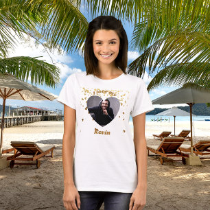 T-shirt J'aime la photo du nom de mon petit ami coeur