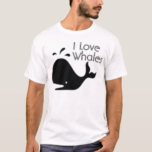 T-shirt J'aime la pièce en t de baleines