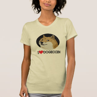 T-shirt J'aime la pièce en t de Dogecoin
