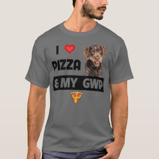T-shirt J'Aime La Pizza Et Ma Chasse À poils durs Allemand