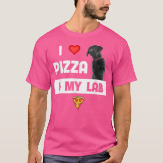 T-shirt J'Aime La Pizza Et Mon Black Lab Chien Pepperoni F