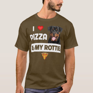 T-shirt J'Aime La Pizza Et Mon Chien Rottie Pepperoni From