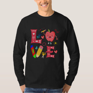 T-shirt J'aime la Saint-Valentin Apple Retro École Pré-Mat