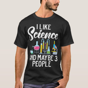 T-shirt J'aime la science et peut-être 3 personnes