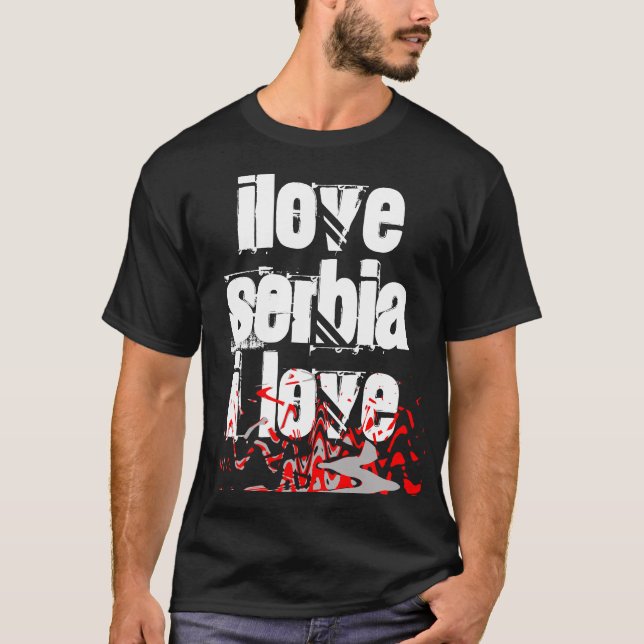 T-shirt J'aime la Serbie (Devant)