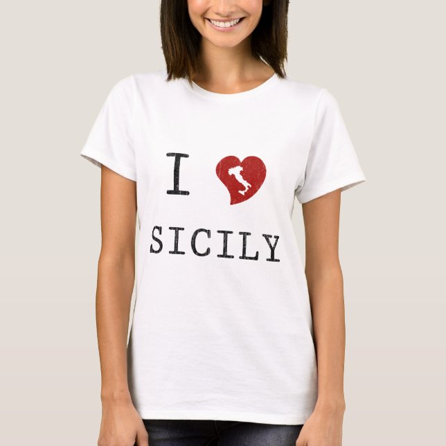 T-shirt J'aime la Sicile (Devant)