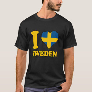 T-shirt J'aime la Suède Racines Suédoises Fierté Suédoise