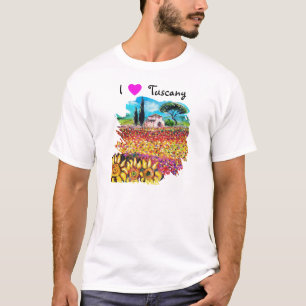 T-SHIRT J'AIME LA TOSCANE ET LES TOURNESOLS