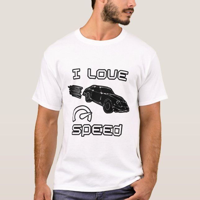 T-shirt J'Aime La Vitesse Et Les Voitures (Devant)