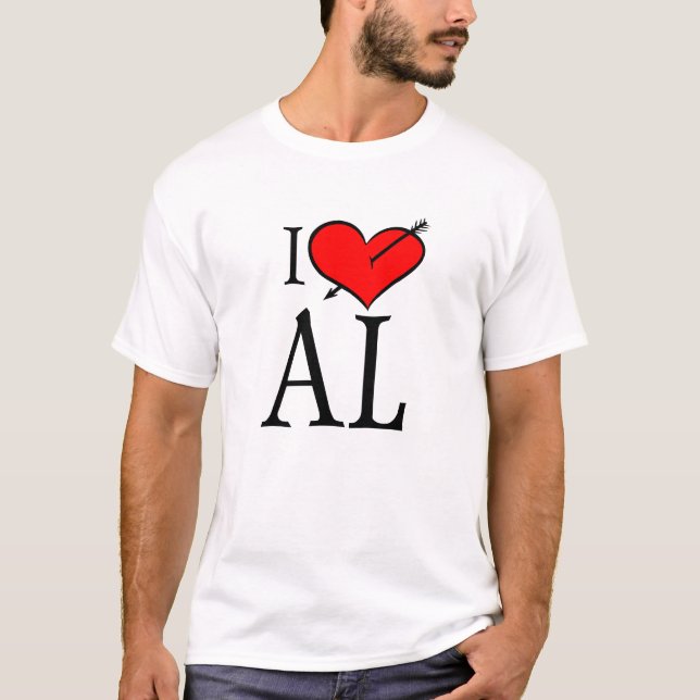 T-shirt J'aime l'Alabama (Devant)