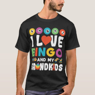 T-shirt J'Aime Le Bingo Et Mes Petits-Enfants Drôle Lucky